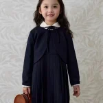 [90-140cm] フォーマル セーラー風 丸襟 シャツ/ワンピース - Image 6