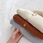 [80-130cm] フード付き リブ カーディガン - Image 7