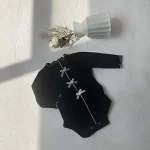 [66-90cm] リボン フリル襟 ロンパース - Image 17