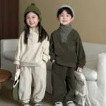 [80-150cm] フリース ボタン付き セットアップ