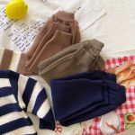 [66-90cm] ボーダー ニット カーディガン&パンツ セット - Image 16