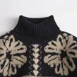[80-130cm] フラワー ハイネック セーター - Image 2