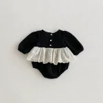 [66-90cm] レースワンピース風 ロンパース - Image 2