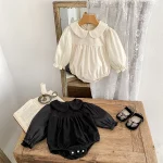 [66-90cm] ノーカラーコーデュロイ ロンパース - Image 17