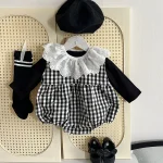 [66-90cm] シンプル トップス or チェック ロンパース - Image 15