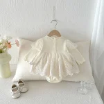 [66-90cm]ロンパース パフスリーブ レース おしゃれ - Image 2