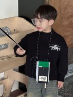 [90-140cm]アルファベットプリント ニット セーター - Image 7