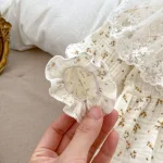 [66-90cm] レース襟花柄 ロンパース OR タイツ - Image 9