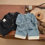 [73-110cm] ポケット付き デニム アウター - Image 5