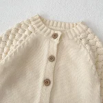 [66-100cm] 無地 ナチュラル カーディガン - Image 12