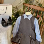 [90-160cm] フォーマル シンプル シャツ or太プリーツジャンパー スカート - Image 10