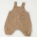 [66-100cm]サロペット or ボーダー シャツ ボタン シンプル 定番 - Image 6