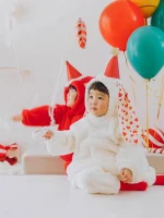 [66-90cm] クリスマス フード付き ロンパース - Image 5