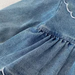 [66-90cm] フリルデニム ロンパース - Image 18