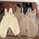 [66-100cm] シンプルリブ サロペット - Image 3