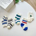 [GOODS] 韓国風 英字ボーダー ソックス 5点セット - Image 12