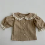 [73-120cm] 丸襟レース シャツ - Image 12