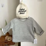 [73-110cm] サイドボタン クール ネックボア トップス - Image 8