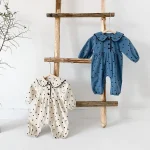 [66-100cm]オールインワン 丸襟 ハート柄 おしゃれ ロンパース - Image 7