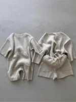 [66-90cm]ポケット ワッフル オールインワン - Image 4