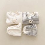 [73-100cm]セットアップ クマ柄 刺繍入り スウェット 定番 二点セット - Image 4