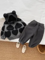 [73-110cm] ハート柄 トップス - Image 3