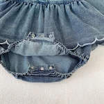 [66-90cm] フリルデニム ロンパース - Image 17