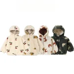 [80-110cm] ヨーロッパ風 フリースレモンorチェリー柄 オールインワン