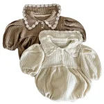 [66-90cm] デイジー襟 パフスリーブ ロンパース - Image 3