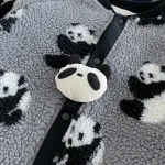 [66-90cm] パンダor犬柄 ボア オールインワン - Image 4