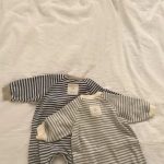 [66-90cm]ロンパース ボーダー柄 クルーネック 着心地良い ベビー服