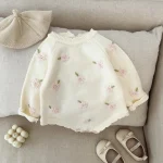 [66-90cm] フラワー ロンパース