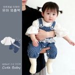 [66-100cm]サロペット&ブラウス デニム ドット 可愛い 人気 - Image 3