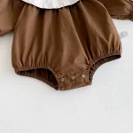 [66-100cm] 丸襟 ワンピース  or ロンパース - Image 6