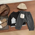 [73-110cm] バックポケット カジュアル パンツ - Image 2