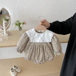 [66-130cm] スクエア襟 ワンピース or  ロンパース