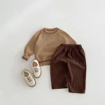 [80-130cm] フロントポケットコーデュロイ サロペット OR セーター - Image 3