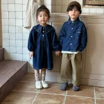 [80-150cm] ビッグ襟 ワンピース  or デニム シャツ - Image 12