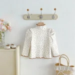 [73-120cm]Tシャツ 韓国風 小花柄 リボン 可愛い トップス - Image 3