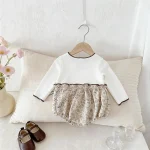 [66-90cm]ロンパース リボン花柄 可愛い おしゃれ - Image 4