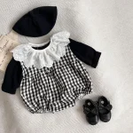 [66-90cm] シンプル トップス or チェック ロンパース - Image 3