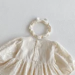 [66-90cm] レース フリル ロンパース - Image 8