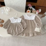 [66-130cm] スクエア襟 ワンピース or  ロンパース - Image 2