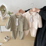 [73-110cm]ネクタイワッフル セットアップ - Image 9