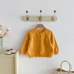 [80-130cm] クールネック シンプル カーディガン - Image 16