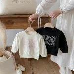 [80-130cm] 英字 プリントプルオーバー トレーナー - Image 7