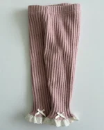 [73-110cm]レース リボン リブ レギンス - Image 7