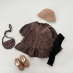 [80-130cm] INS映え レトロ コーデュロイ ワンピース - Image 5