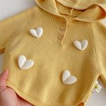 [73-110cm]セットアップ ハート付き キイロ フード付き 可愛い - Image 7