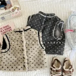 [80-130cm] 花柄ボア ベスト